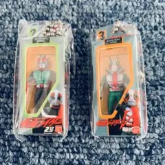 仮面ライダーソフビパッケージチャーム　チョコスナック　仮面ライダー2号・V3