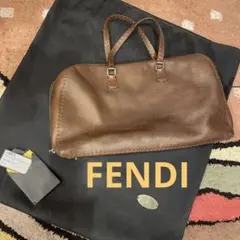 美品　上質FENDI フェンディ　セレリア　ブロンズカラー　ボストンバッグ