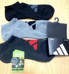 新品★長持ち設計★adidasソックス　　３足セット　242526㎝