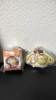 ポムポムプリン　パッケージチャーム　ガチャ　２点セット