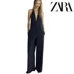 ZARA ピンストライプ ホルターネック ジャンプスーツ オールインワン
