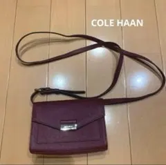 COLE HAAN コールハーン レザー ウォレットショルダーバッグ ボルドー
