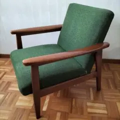 オールド　カリモク　Kチェア　グリーン