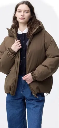 GU ウォームパデッドパーカ　ブラウン　サイズS