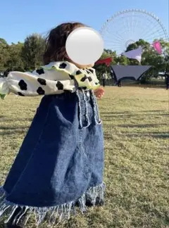 マーキーズ　デニム サスペンダー付きジャンバースカート 90サイズ