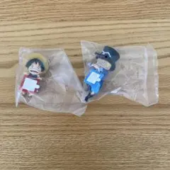 一番くじ ONE PIECE E賞 ちらりんフレンズ ルフィ サボ 2種