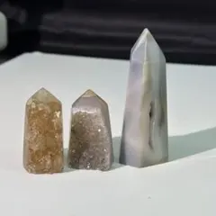 天然石タワー②ピンクオパールモリオンクレージーレースフェザーフロー