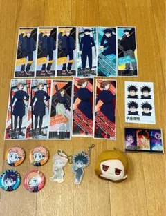 呪術廻戦 ロングステッカー 缶バッジ アクリルキーホルダー 虎杖 伏黒 釘崎