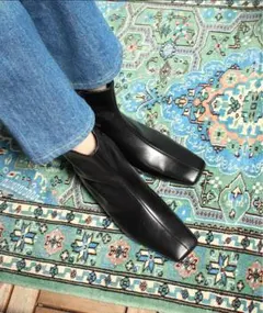 Fabio Rusconi スクエアセンターシームショートブーツ