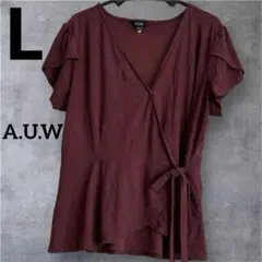 A.U.W【L】大人可愛い カシュクール トップス USED 美品 上品 即完売