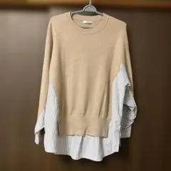 MURUA ドッキングニット ストライプシャツ