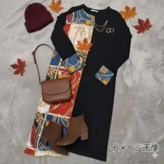 【個性的】ZARAザラベーシックスカーフドッキング ロングスリーブワンピース