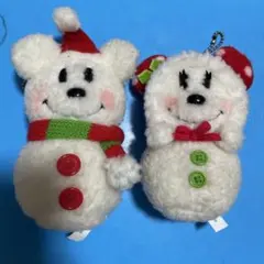 東京ディズニーリゾート クリスマス 雪だるま ぬいぐるみバッジ 2個セット