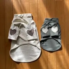 犬服 ハート型パッチ付き 2点セット　XL．Ｓ