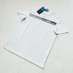 新品　J.LINDEBERG　ゴルフ　半袖ポロシャツ　ホワイト　Ｌ　メンズ