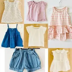 美品 90 95 女の子 夏服 7点セット まとめ売り 保育園着