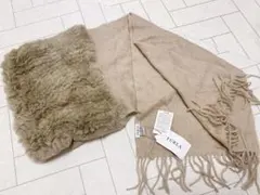 フルラ　カシミヤ100%ファー付きショール