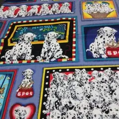 ダルメシアン犬 プリント生地 110×30