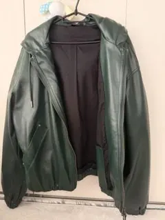 ダークグリーン フード付きジャケット