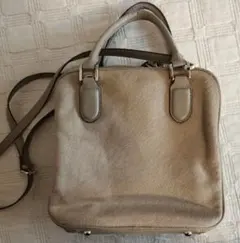 PICONE　ベージュ レザー ショルダーバッグ