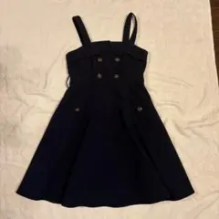 evelyn ジャンパースカート 膝丈 ネイビー フリーサイズ