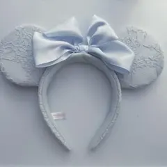 ディズニー カチューシャ レース 水色