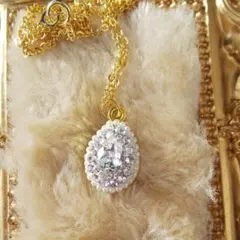 スワロフスキーネックレス  プックリ滴型 No.221  定番