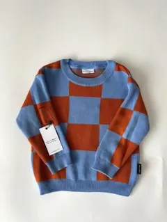 【キッズ3-4y】　DAILY BRAT 海外ニット　ブロックチェック