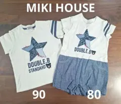 MIKI HOUSE★半袖Tシャツ&ショートオールセット 90・80