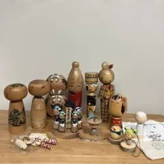 創作こけし 郷土玩具 民芸品 多数セット ストラップ 快平 白虎隊 達磨のサムネイル