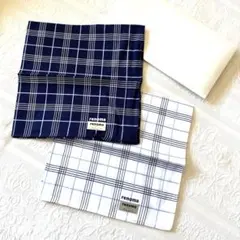 renoma チェック柄ハンカチ 2枚セット　紙ケース入