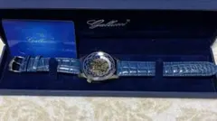 Gallucci 自動巻 クロノグラフ スケルトン裏スケ ブラウンレザー