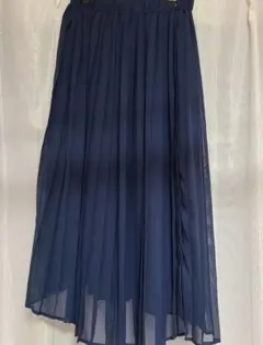 プリーツスカート　earth　レディース　ネイビー　マーメイド