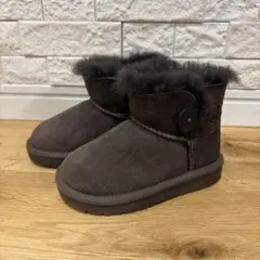 UGG ムートンブーツ ベイリーボタン USA8 ブラウン 焦茶 15.5cm