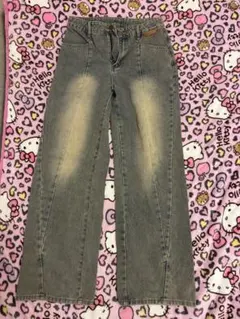 y2kデニム　ライトブルー ワイドレッグデニム