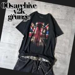 00s Union Jack crew neck tee y2k swag