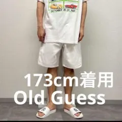 90sオールドゲスGuessホワイトデニムショーツ短パンショートパンツ古着