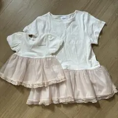 【最終値下げ】プティマイン　親子　シアーぺプラムドッキングT 90、フリーサイズ