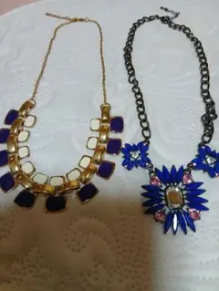 ★豪華なゴールドとパープルの装飾ネックレス✨２個セット目立ちます❗