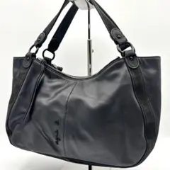 【美品】アニエスベーボヤージュ　トートバッグ　肩掛け　ブラック　革　スウェード