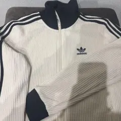 adidas トラックジャケット ワッフル ホワイトXS