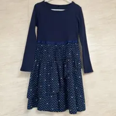 組曲キッズ　ネイビー 長袖 ワンピース