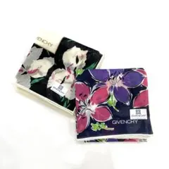 Y2505-373②【未使用】GIVENCHY　ジバンシー　ハンカチ ２枚　花柄