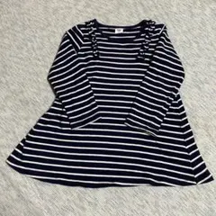 SIMPLE FREE 長袖ストライプワンピース 110cmから120㎝