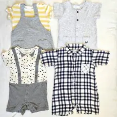 【男の子 80】夏服 半袖カジュアルロンパース まとめ売り