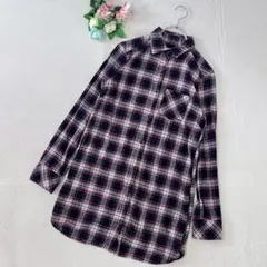 バックナンバーレター【L】綿100% 長袖シャツ　ネルシャツ　チェック柄　大人