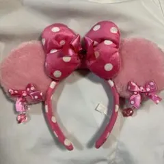 ディズニー カチューシャ ピンク ミニー リボン 水玉 ドット イヤリング