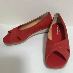 COULEUR VARIE クロールバリエ 軽量 クロス オープントゥ パンプス