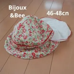 最終価格　Bijoux＆Bee　帽子　M（46～48cm）　赤花柄　日本製