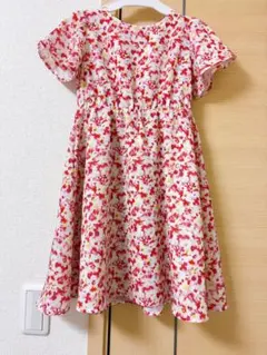 キッズ 半袖ワンピース 花柄 ロペピクニック　120のサムネイル